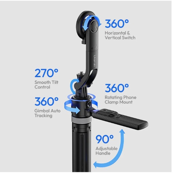 Фото - Штатив Ulanzi TT23 Auto-Tracking Selfie Stick Tripod Black (T168A)